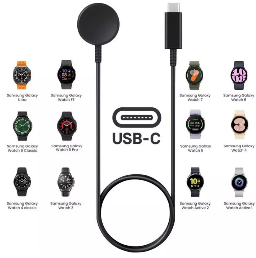 SAMSUNG cable cargador inalambrico EP-OR825BBE GALAXY WATCH NEGRO