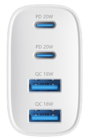 DEVIA CARGADOR PRO1 QC 40W 2 USBa / 2 USBc