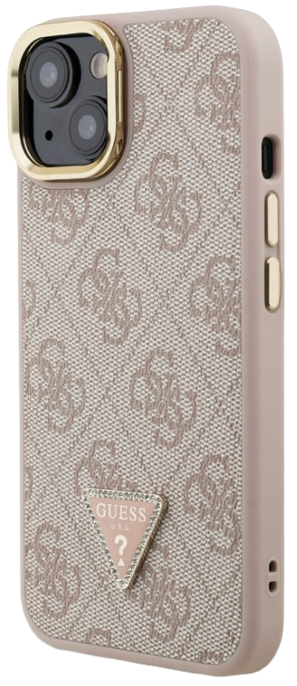 GUESS CARCASA MAGSAFE 4G TRIANGLE SOPORTE CAMARA IPHONE 14 ROSA