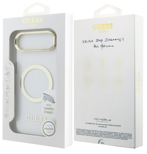GUESS CARCASA MAGSAFE SOPORTE CAMARA IPHONE AIR DORADO