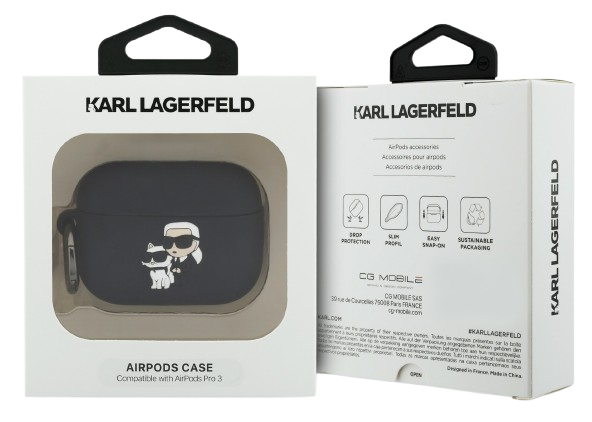 KARL LAGERFELD FUNDA SILICONA K&C NFT 3D AIRPODS PRO 3 NEGRO