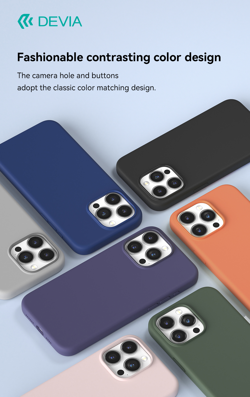 DEVIA CARCASA NATURE IPHONE 15 PLUS AZUL