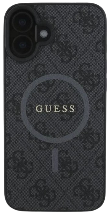 GUESS CARCASA MAGSAFE RING CLASSIC LOGO IPHONE 16 NEGRO