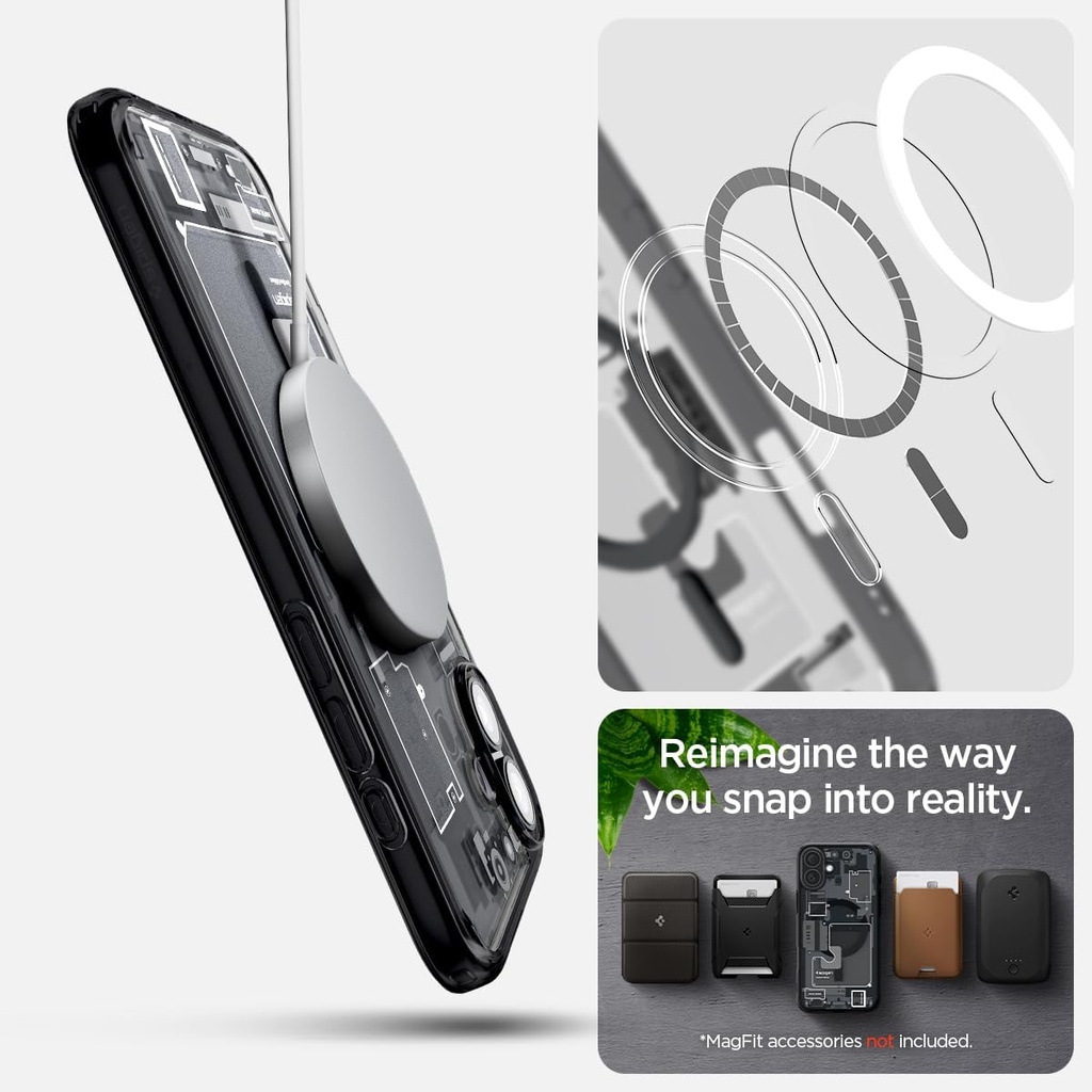 SPIGEN CARCASA ULTRA HYBRID MAGSAFE IPHONE 16 NEGRO