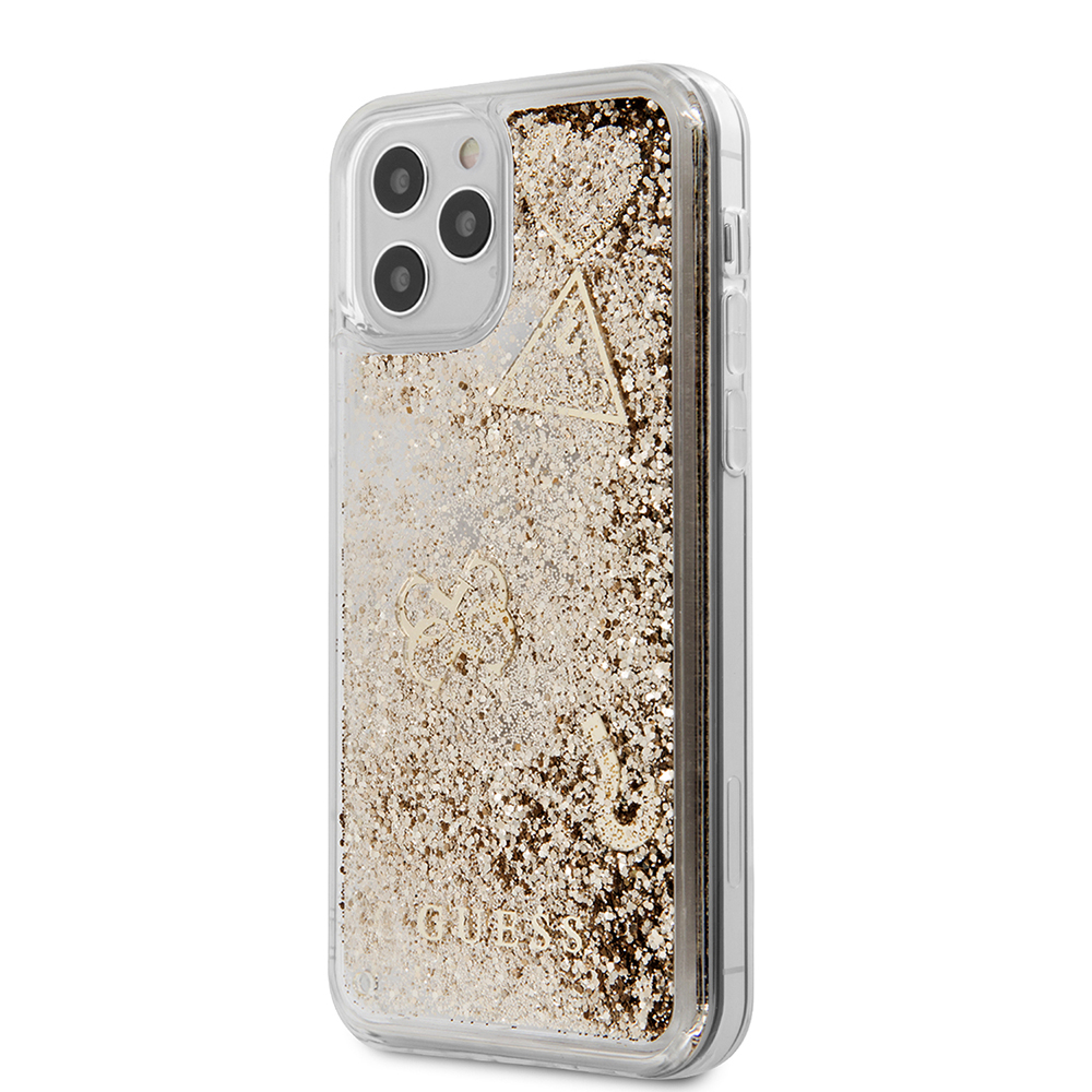 GUESS carcasa GLITTER iphone 12 MINI ORO