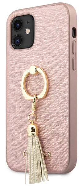 _GUESS CARACSA 'SAFFIANO' IPHONE 12 MINI ROSA CON ANILLO
