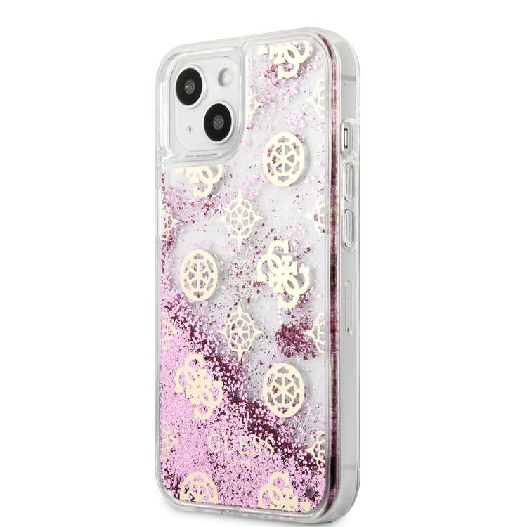 GUESS carcasa GLITTER PEONY iphone 13 PRO ROSA