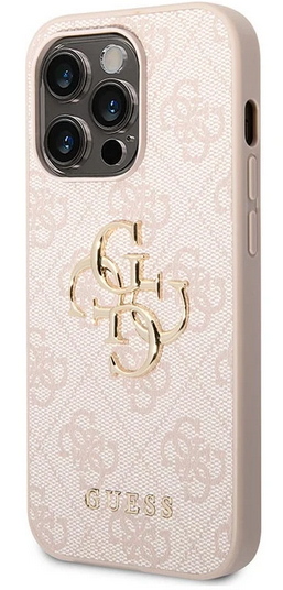 GUESS carcasa 4G METAL LOGO IPHONE 15 ROSA