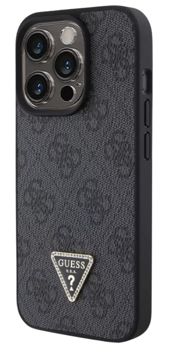GUESS CARCASA TRIANGLE STRASS IPHONE 16 PRO NEGRO