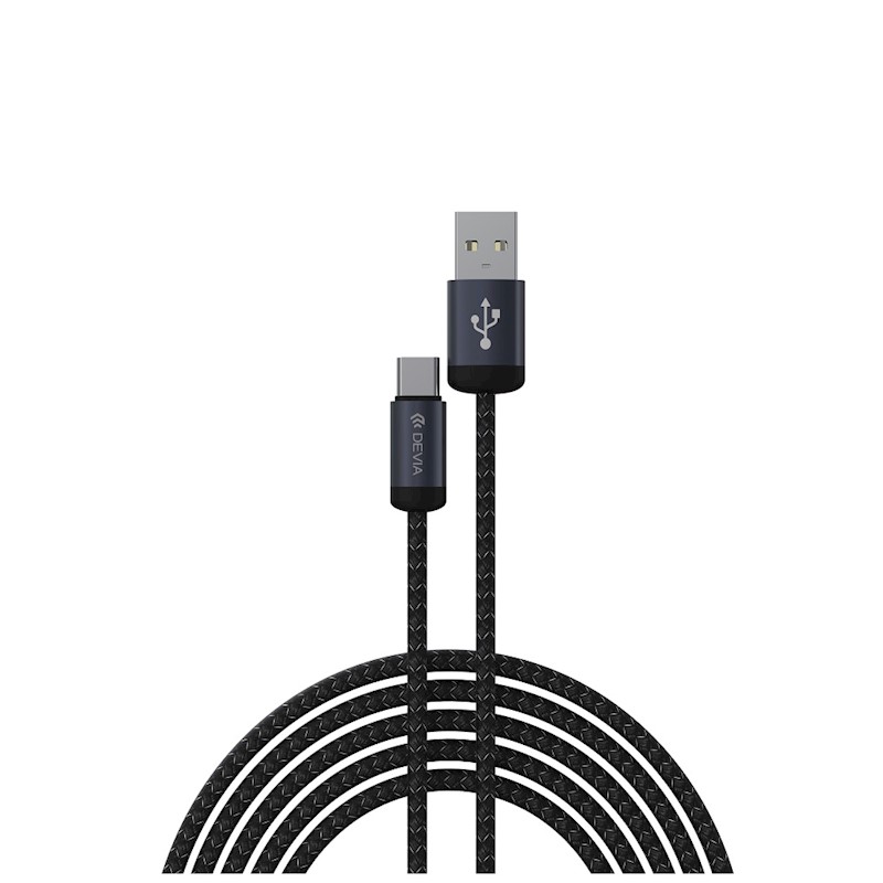 DEVIA CABLE GRACIOUS USB A - TIPO C 2A V2 1M NEGRO
