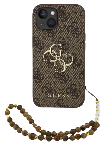 GUESS CARCASA 4G STRAP IPHONE 14 MARRON