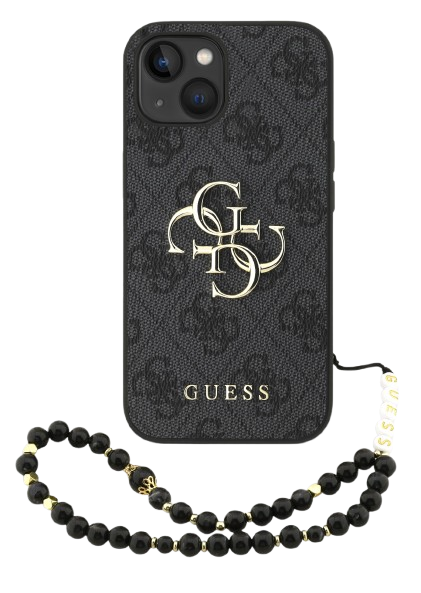 GUESS CARCASA 4G STRAP IPHONE 15 NEGRO