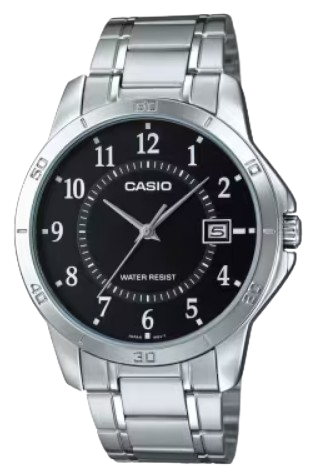 CASIO RELOJ MTP-V004D-1B ESFERA NEGRA/ ACERO