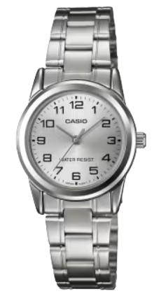CASIO RELOJ LTP-V001D-7B ESFERA PLATEADA / ACERO