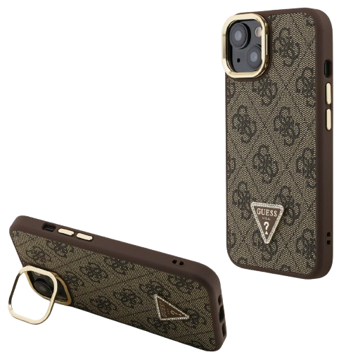 GUESS CARCASA MAGSAFE 4G TRIANGLE SOPORTE CAMARA IPHONE 13 MARRON