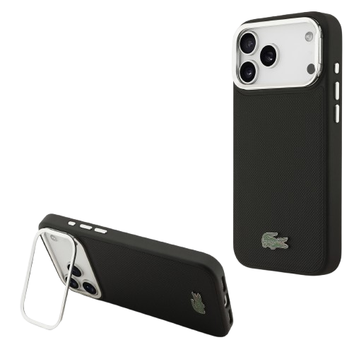 LACOSTE CARCASA MAGSAFE SOPORTE CAMARA IPHONE 17 PRO NEGRO