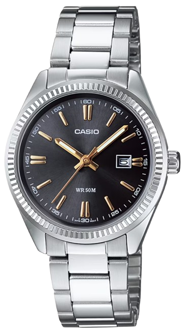 CASIO RELOJ LTP-1302D-1A2 PLATA / NEGRO