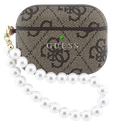 GUESS FUNDA PEARL STRAP 4G AIRPODS PRO 3 MARRON