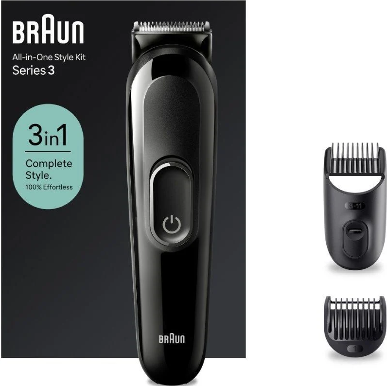 BRAUN CORTABARBAS 3 EN 1 / CON BATERIA / 2 ACCESORIOS