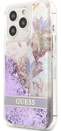 [GUHCP13LLFLSU] GUESS CARCASA GLITTER FLOWER IPHONE 13 PRO LILA