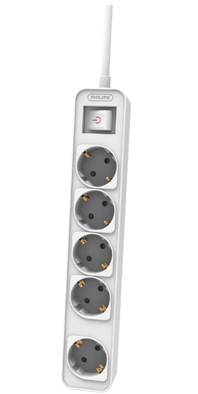 PHILIPS REGLETA 5 TOMAS CON INTERRUPTOR 1.5m BLANCO