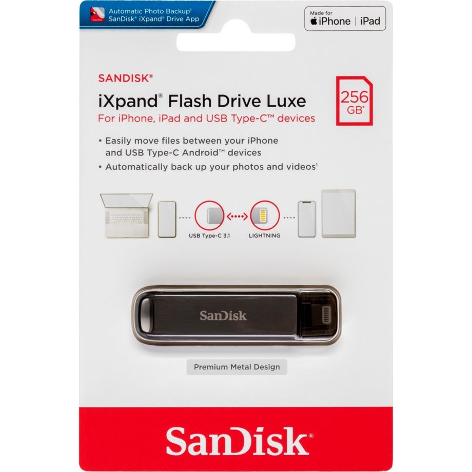 SANDISK PENDRIVE IXPAND TYPE C-LIGHTNING 256GB