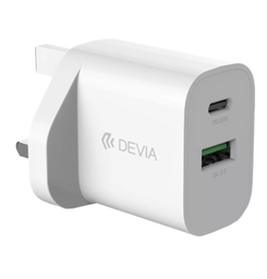 [DSTSPDQC20] DEVIA CARGADOR DUAL PD 20w + QC 3.0 UK