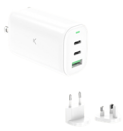 [BCD65TR01B] KSIX CARGADOR REDTRAVEL 2XUSB-C 1XESB 65W GAN EU/UK BLANCO