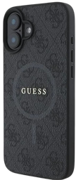 [GUHMP16MG4GFRK] GUESS CARCASA MAGSAFE RING CLASSIC LOGO IPHONE 16 PLUS NEGRO