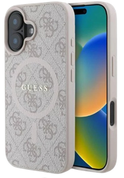 [GUHMP16SG4GFRP] GUESS CARCASA MAGSAFE RING CLASSIC LOGO IPHONE 16 ROSA