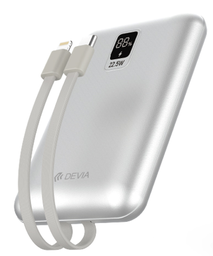 [DSTPBMLCB] DEVIA BATERIA AUXILIAR MINI 10000mAh 22,5W + 2 CABLES PLATA