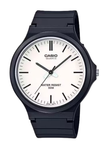 CASIO RELOJ MW-240-7EVDF ESFERA BLANCA / CORREA GOMA NEGRA