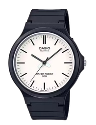 [MW2407EVDF] CASIO RELOJ MW-240-7EVDF ESFERA BLANCA / CORREA GOMA NEGRA