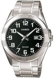 [MTP1308D1B] CASIO RELOJ MTP-1308D-1B ESFERA NEGRA / ACERO