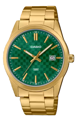 CASIO RELOJ MTP-VD03G-3A ESFERA VERDE / DORADO