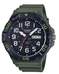 [MRW210H3A] CASIO RELOJ MRW-210H-3A ESFERA NEGRA / CORREA VERDE
