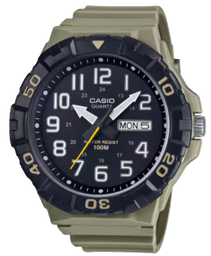 [MRW210H5AVDF] CASIO RELOJ MRW-210H-5AVDF ESFERA NEGRA / CORREA VERDE