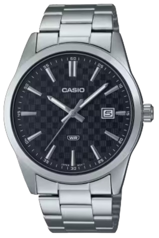CASIO RELOJ MTP-VD03D-1A ESFERA NEGRA CORREA ACERO
