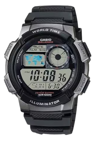 CASIO RELOJ AE-200W-1A ESFERA GRIS/ CORREA NEGRA